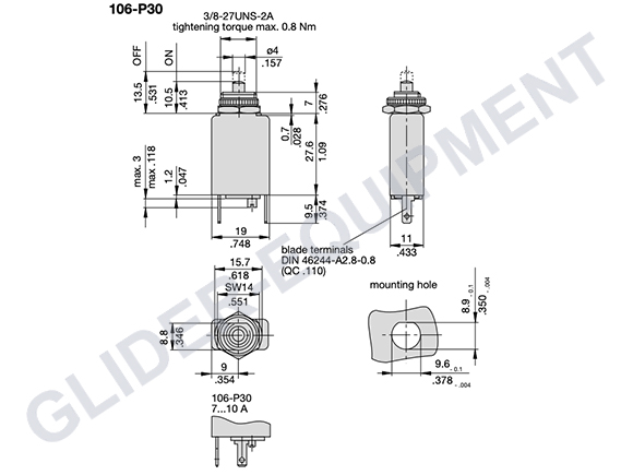 ETA 106-series Sicherung  3.0 Amp [106-P30-3A]